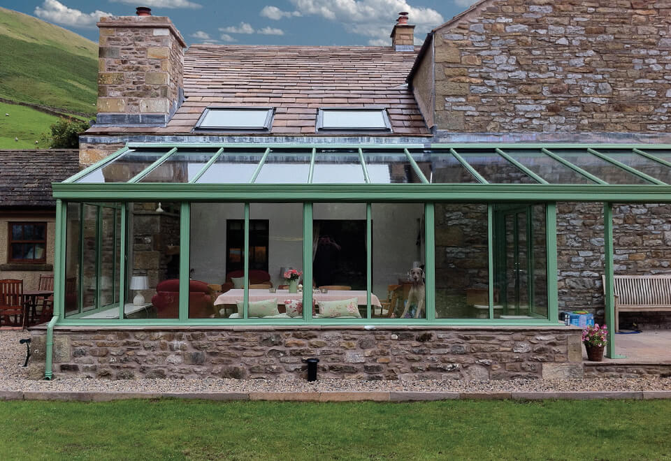 Chartwell green uPVC Lean to conservatory